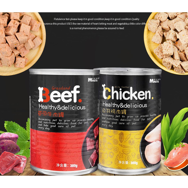 Pate Cho Chó Mèo Lon 380g - Thức ăn ướt hỗn hợp hoàn chỉnh cho chó mèo