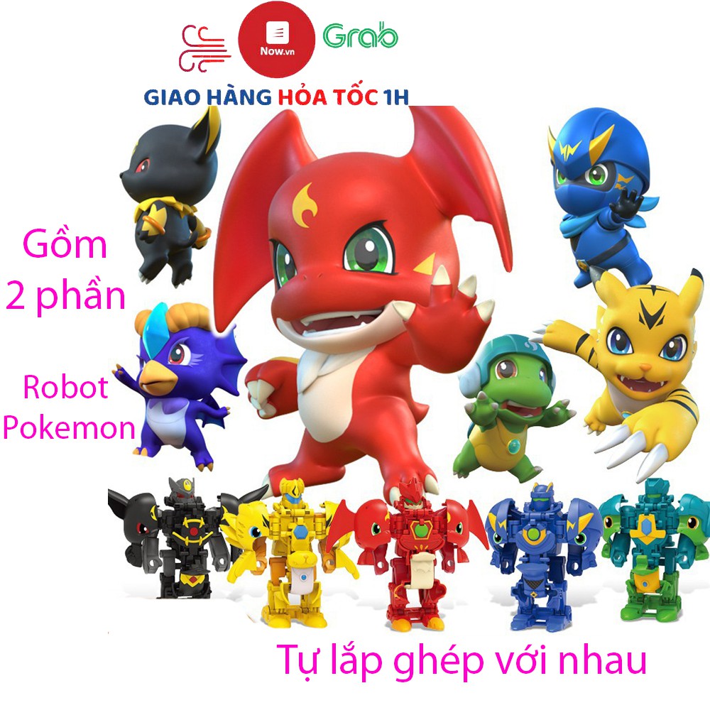 Đồ chơi robot biển hình Pokemon chỉ với 1 nút chạm tự lắp ghép