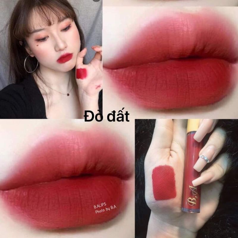 &lt;Đỏ đất&gt;Son B.A Beauty velvet lips tặng kèm dưỡng môi