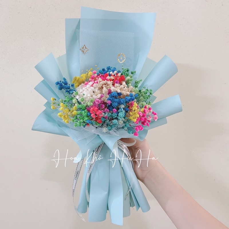 Bó Quà Tặng Hoa Khô Đẹp , Hoa Baby Khô Bó Phong Cách Hiện Đại