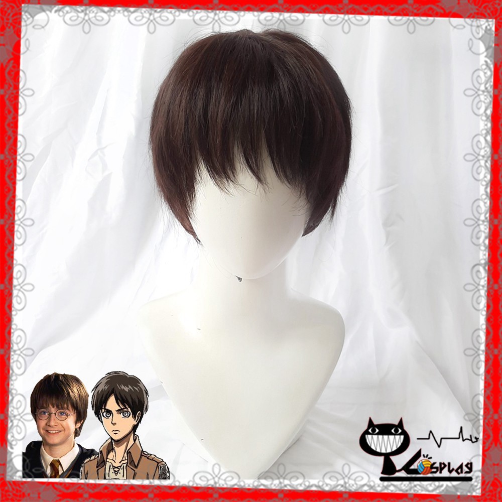 [Sẵn] Wig/tóc giả Eren Yeager/Harry Potter - Attack on titan màu nâu nam tại MIU SHOP 03