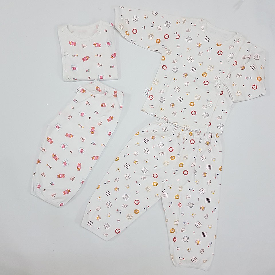 Combo 5 Bộ Quần Áo Sơ Sinh Baby Born In Họa Tiết Dễ Thương (Ảnh Thật)