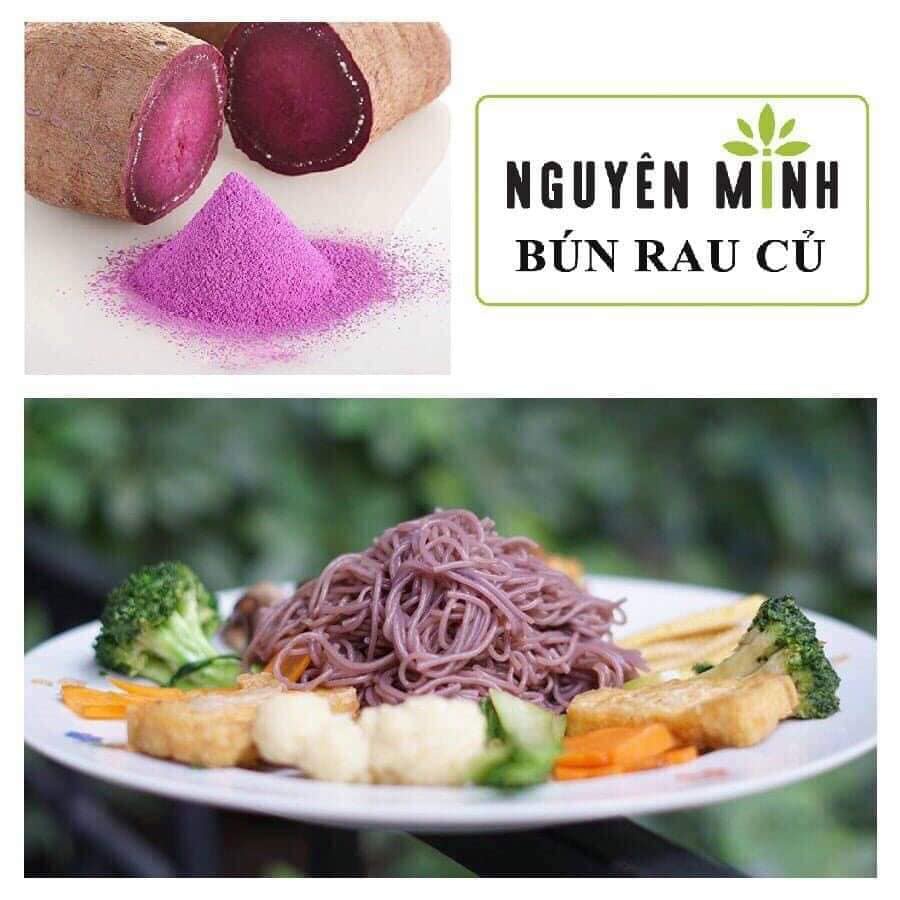 Bún rau củ vị Khoai lang tím Nguyên Minh (hộp 300gr) - Mỗi cọng bún 1 cọng rau - Phù hợp cho bé bé ăn dặm