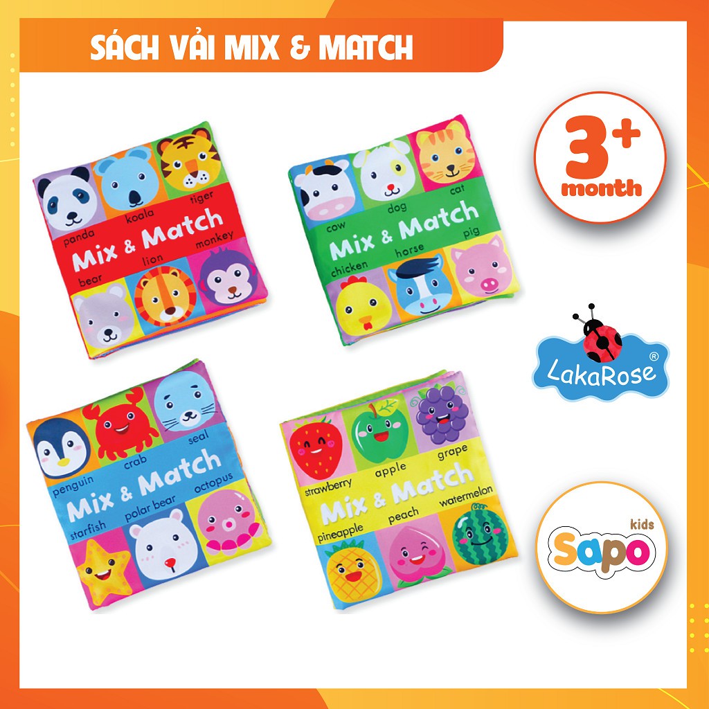 Sách Vải Lakarose Mix &amp; Match, Sách Vải Cho Bé