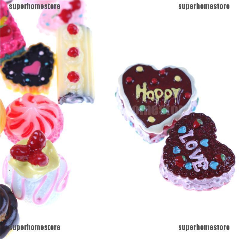 Set 10 Mô Hình Bánh Donut Xinh Xắn Dùng Để Trang Trí Nhà Búp Bê