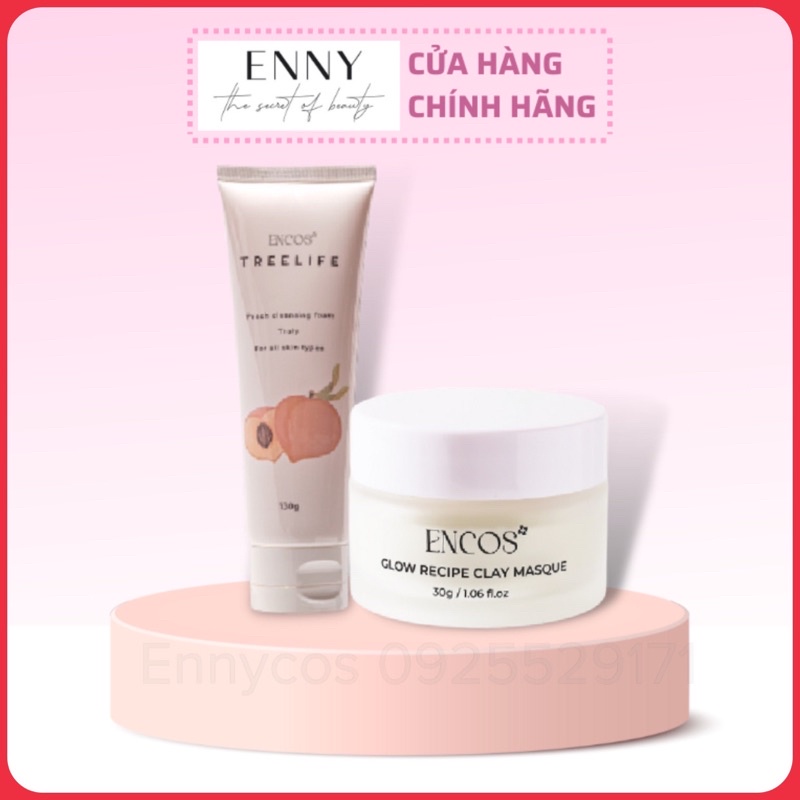 Bộ mặt nạ đất sét và sữa rửa mặt ENNYCOS KAOLIN CLAY MASQUE