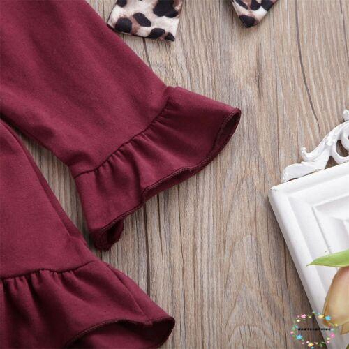Áo thun dáng xòe phối quần leggings da beo thời trang thu đông xinh xắn dành cho bé gái