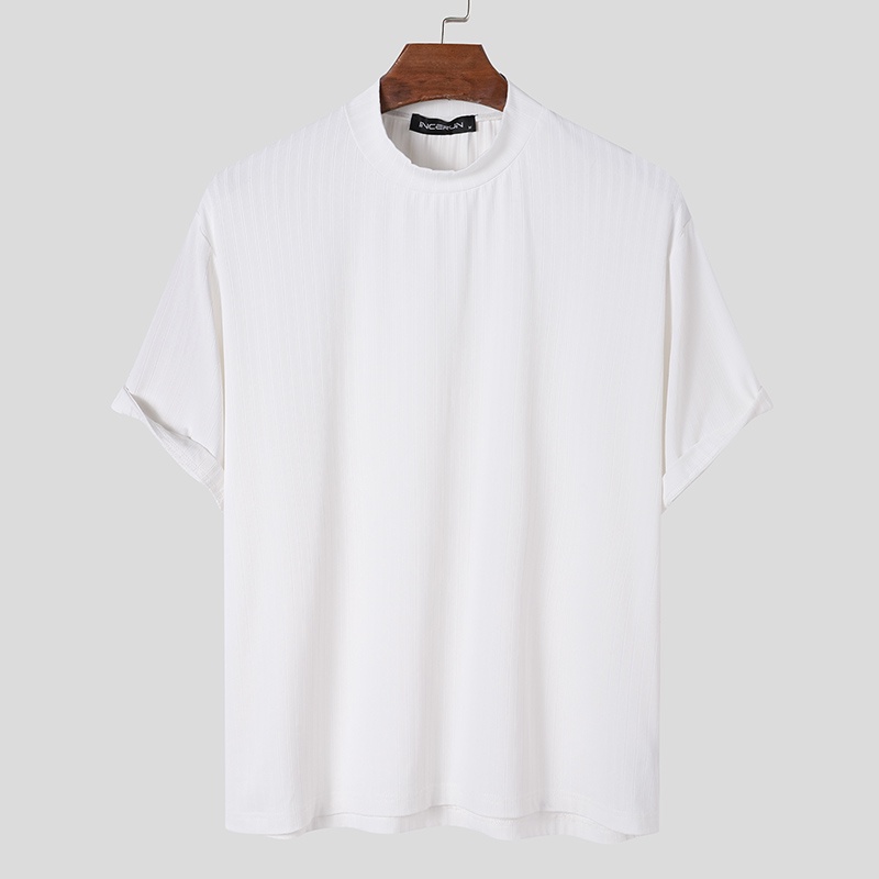 Áo Thun Nam Cổ Rùa Tay Lửng Màu Trơn