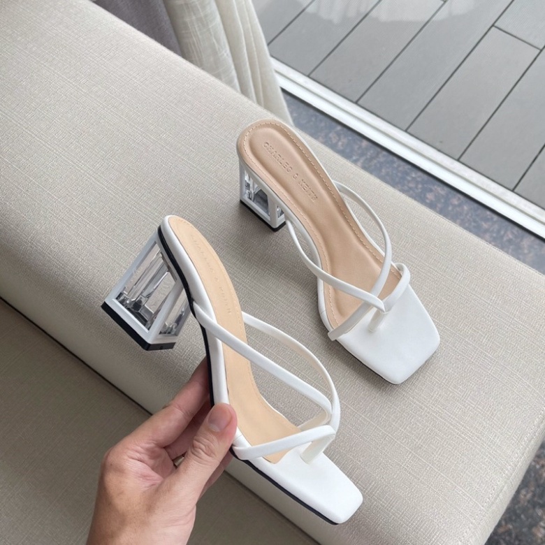 Guốc cao gót quai kẹp gót mika bọc cao 7cm