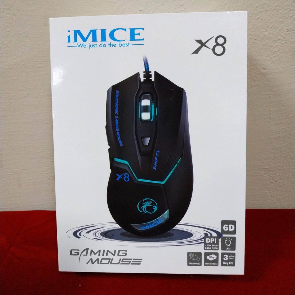 Chuột gaming IMICE-X8 3200 DPI Led đổi màu cực đẹp - Bảo hành 12 tháng !!!