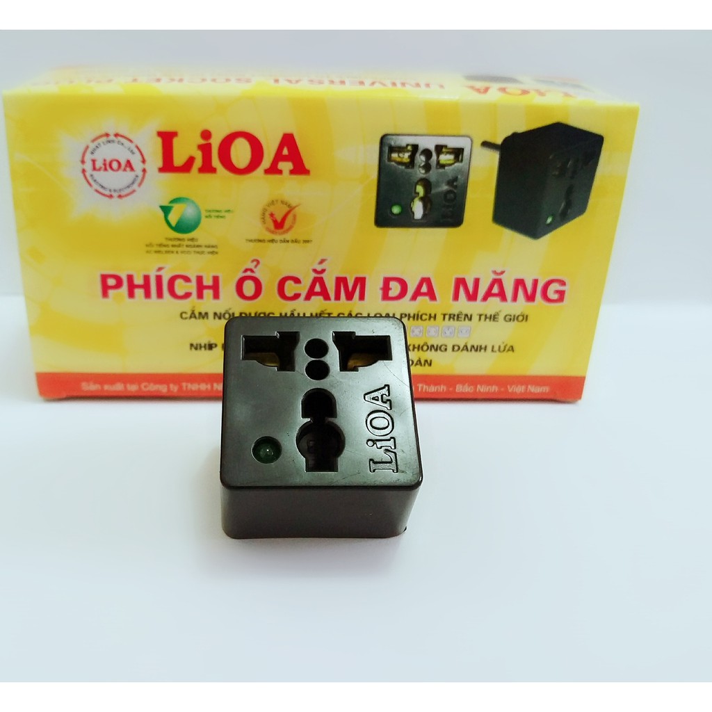 Phích cắm chuyển đổi 3 chấu sang 2 chấu Lioa