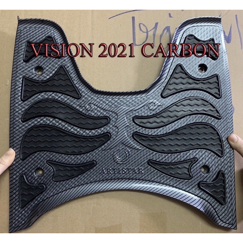 Thảm lót chân Xe Vision Đời 2021 Mới Carbon&amp; Xi Crom