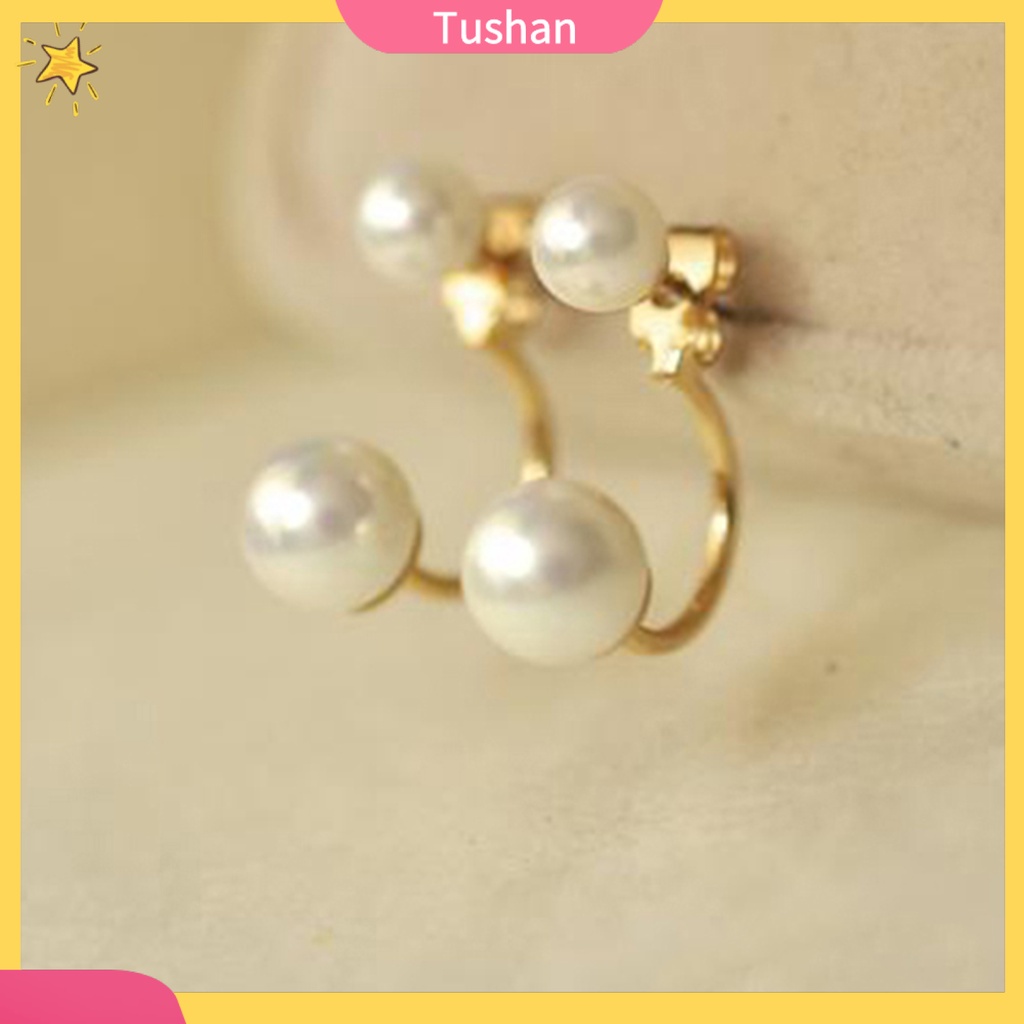 Đôi hoa tai nhỏ gọn đính ngọc trai nhân tạo xinh xắn