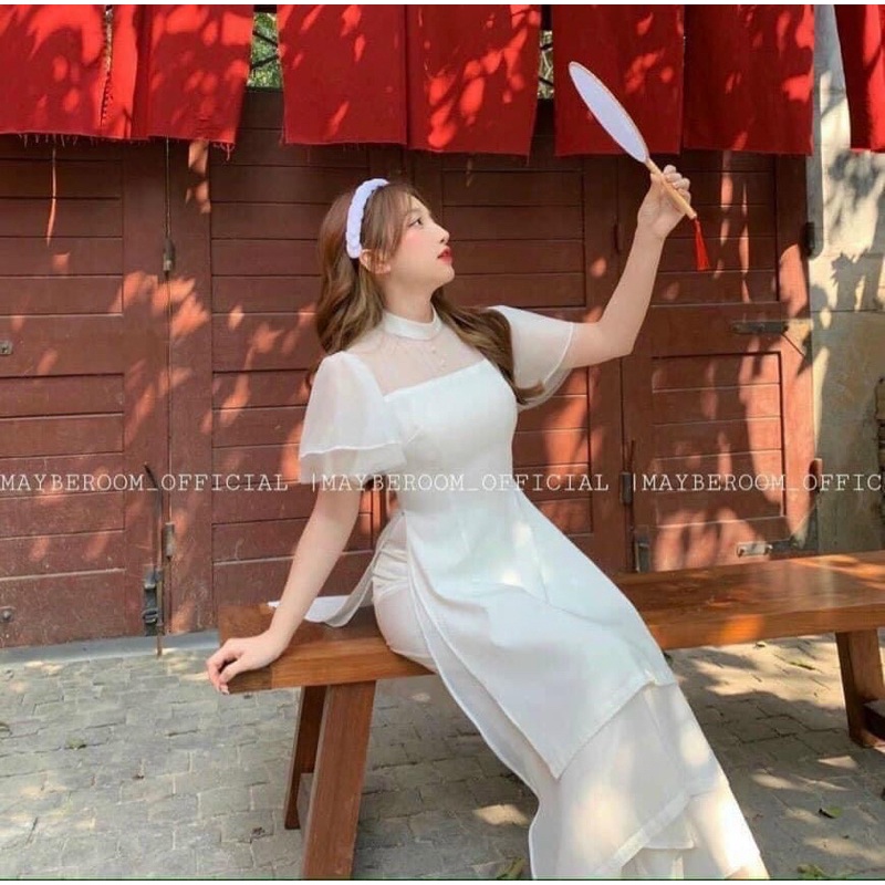 Váy Cách Tân 2 Chi Tiết Tay Bèo Quần Dài Dáng Xuông Dễ Mặc Chất Đẹp Hàng Loại 1 | BigBuy360 - bigbuy360.vn