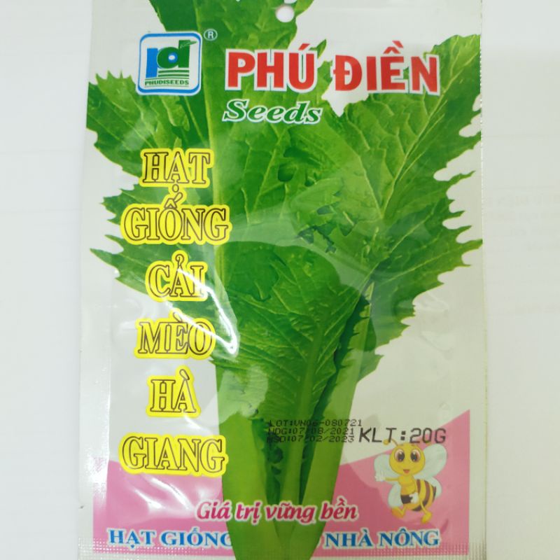 Hạt giống cải mèo Hà Giang dễ trồng, kháng sâu bệnh, năng suất cao, gói 20gr