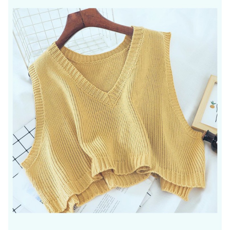 [CÓ SẴN FREESHIP ĐƠN 50K] Áo ghile ghi lê len croptop ngắn màu trơn mùa thua đông GILE