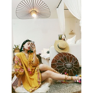 (ORDER) Váy thêu hoa vintage style cổ điển BOHO dáng ngắn mùa hè (Hàng mới )