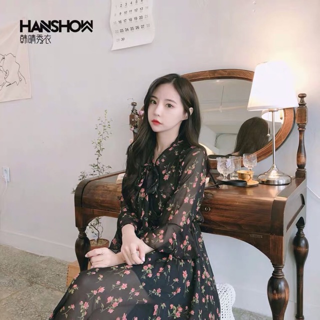 Đầm hoa voan tiểu thư