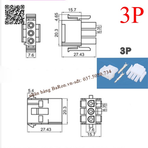 Vỏ connector kết nối, chân 300/ 10A cos to