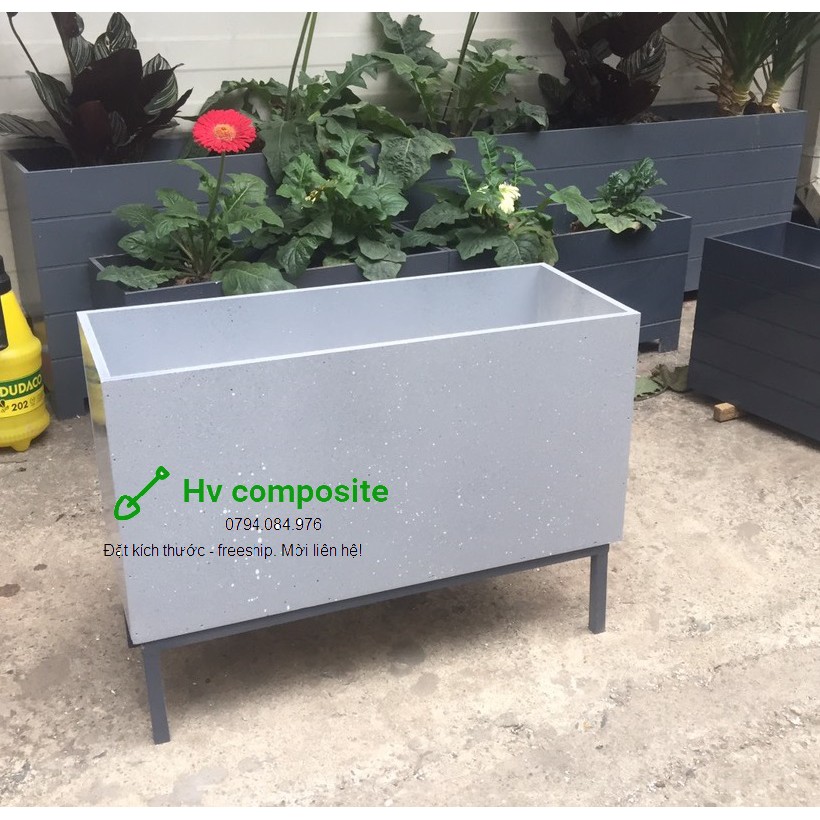 Chậu trồng cây composite màu giả đá cao cấp
