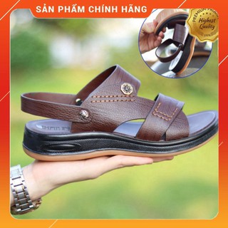 Dép sandal nam da bò đế kếp ❤️ HT.NEO ❤️ hàng cao cấp da xịn khâu chân quai siêu chắc chắn không bao giờ sợ bung quai