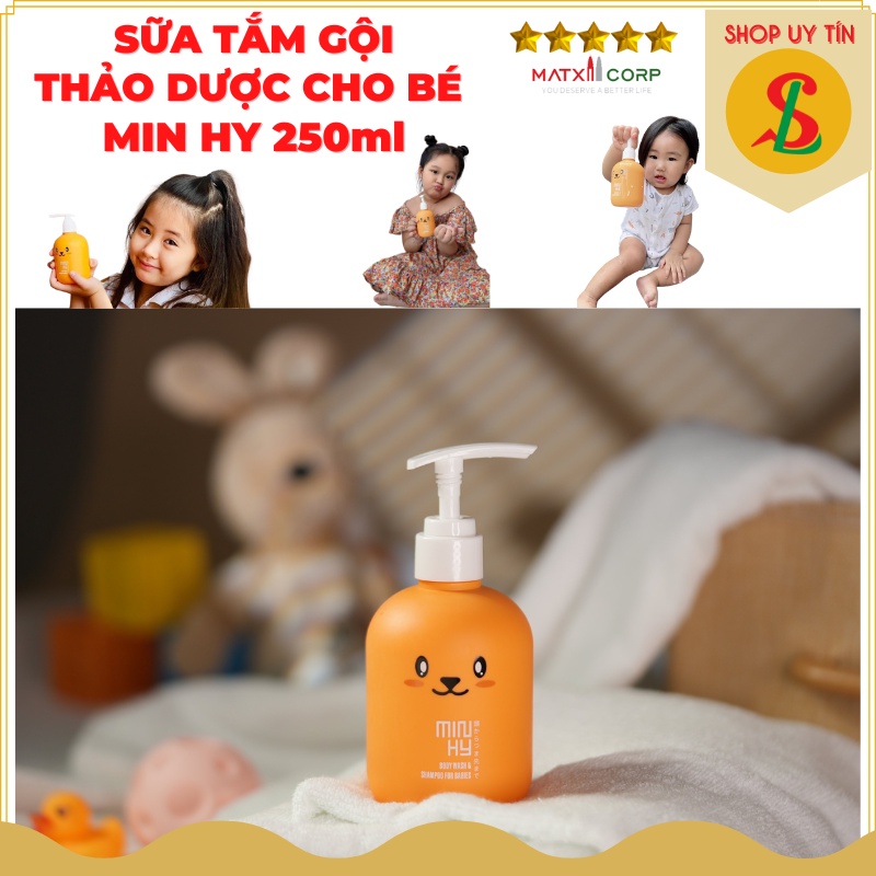 Sữa tắm gội cho bé, dầu gội thảo dược MINHY, sữa tắm gội toàn thân làm mềm da và không cay mắt bé 250ml NPP Songliemshop