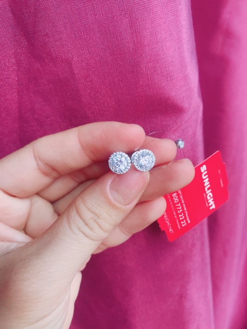 Khuyên tai nụ sale bạc 925 hãng sunlight của Nga sản xuất