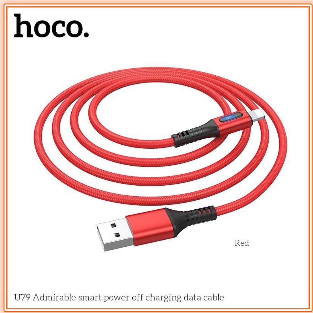 Dây Sạc Tự Ngắt Hoco U79 Chính Hãng, Sạc Nhanh Dòng 2.4A Dây Dù Chống Đứt, Có Đèn Led Dài 1M2 - Bảo Hành 12 Tháng