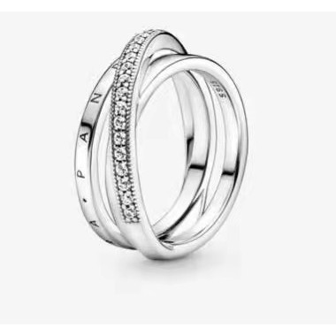 Nhẫn pandora mạ bạc 925 kiểu dáng đơn giản thanh lịch sang trọng
