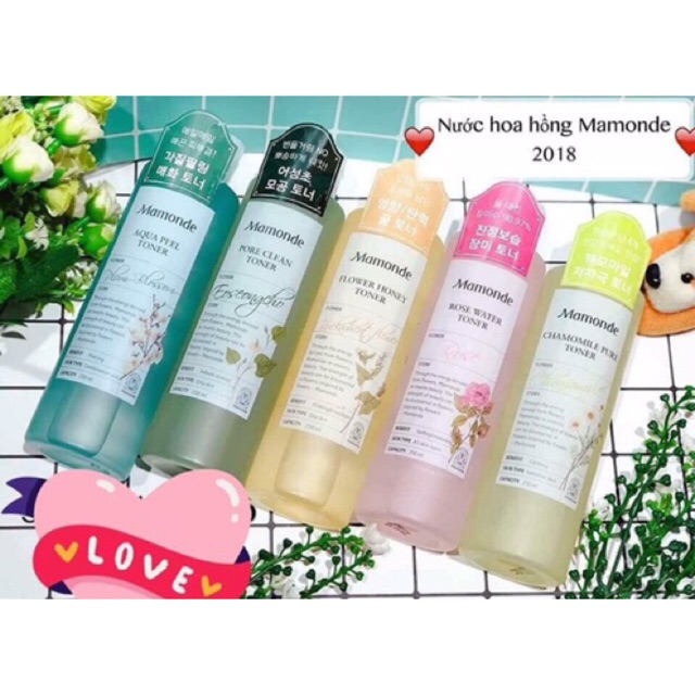 NƯỚC HOA HỒNG MAMONDE ĐỦ 5 VỊ