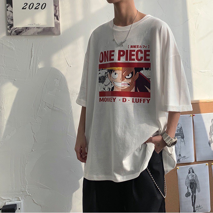 Áo thun tay lỡ form rộng hình Luffy | Áo One Piece tay lỡ unisex đẹp AC7