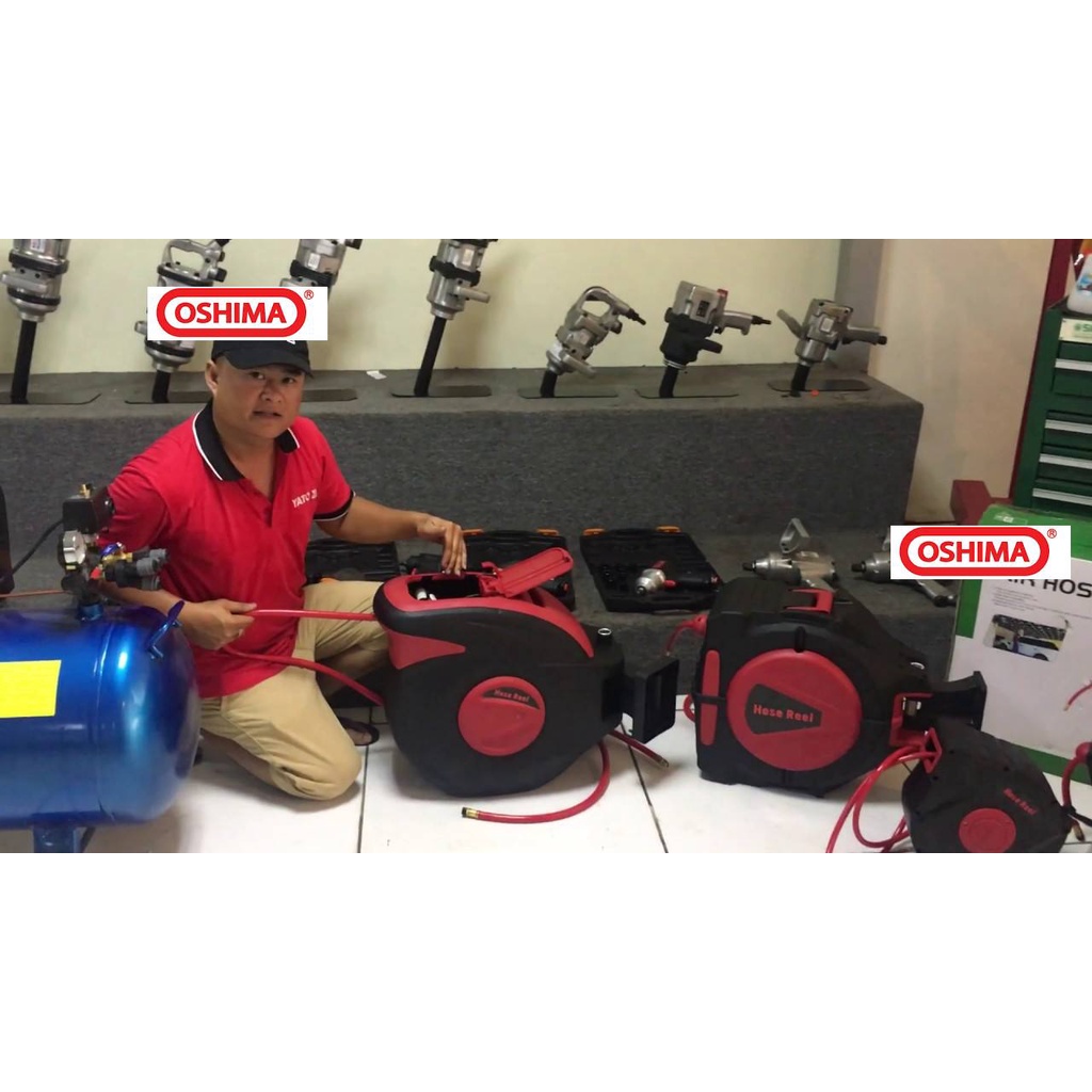 Dây Hơi Tự Rút Hose Reel 10m, cuộn dây hơi tự rút cho máy nén khí Giá cực Chất