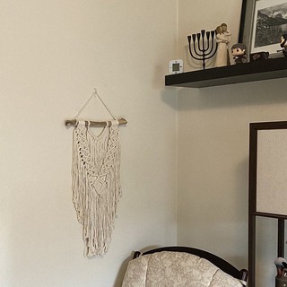 Rèm macrame màu trắng trang trí - 60cm