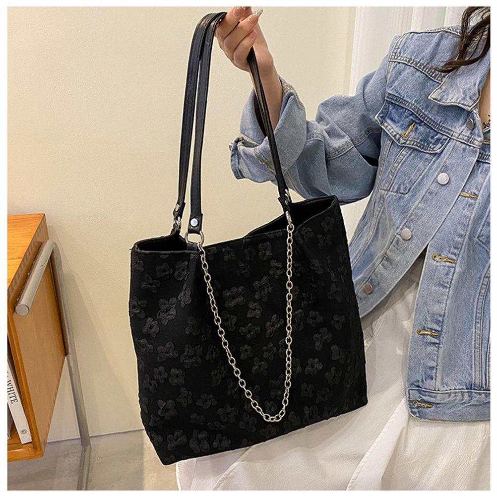 Túi Tote Đeo Vai Mềm Mại Họa Tiết Hoa Phong Cách Châu Âu Cho Nữ