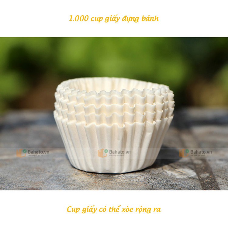 Cup giấy trắng mềm xòe rộng 105mm (1000 cái)