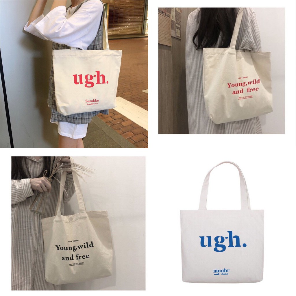 Túi tote vải canvas đi học đi chơi đi làm, là món đồ ưa chuộng nhất của giới trẻ  Thời trang HAZIN