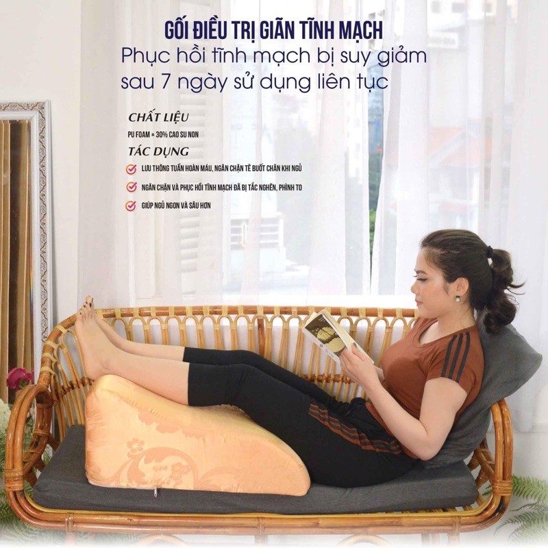 Gối chống suy giãn tĩnh mạch Yorokobi hiệu quả cho nam nữ [Cao 25CM cho người cao dưới 1m58]