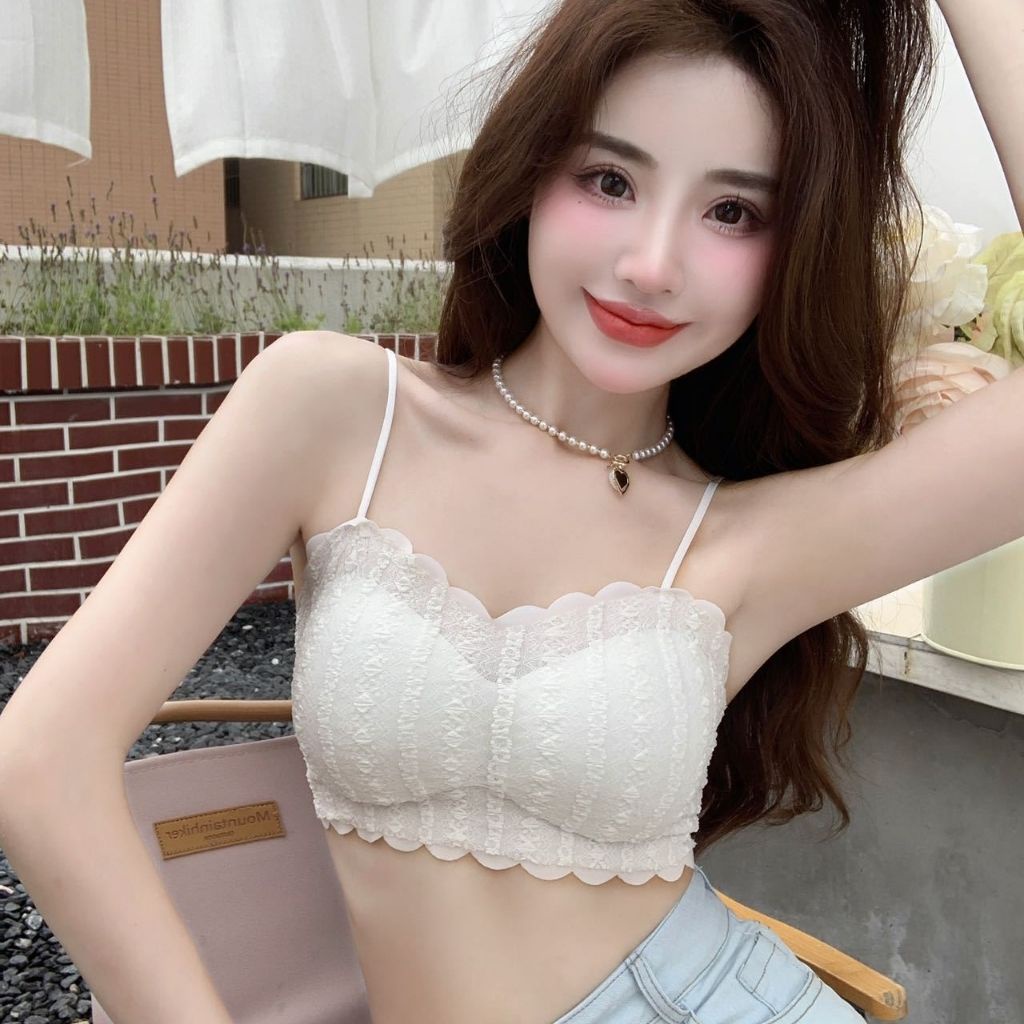 Áo bra nữ ren thun lạnh đúc su, áo lót 2 dây đệm mút mỏng ôm ngực sexy gợi cảm quyến rũ DOPICO B8985