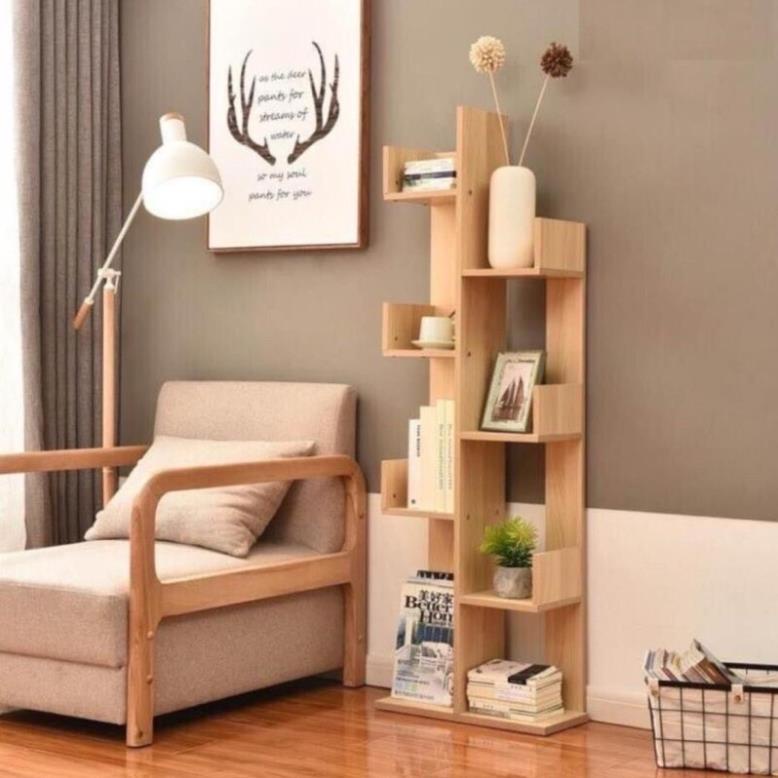 ( Giá Tốt Nhất) KỆ SÁCH HÌNH CÂY - KỆ SÁCH GỖ XƯƠNG RỒNG 8 NGĂN