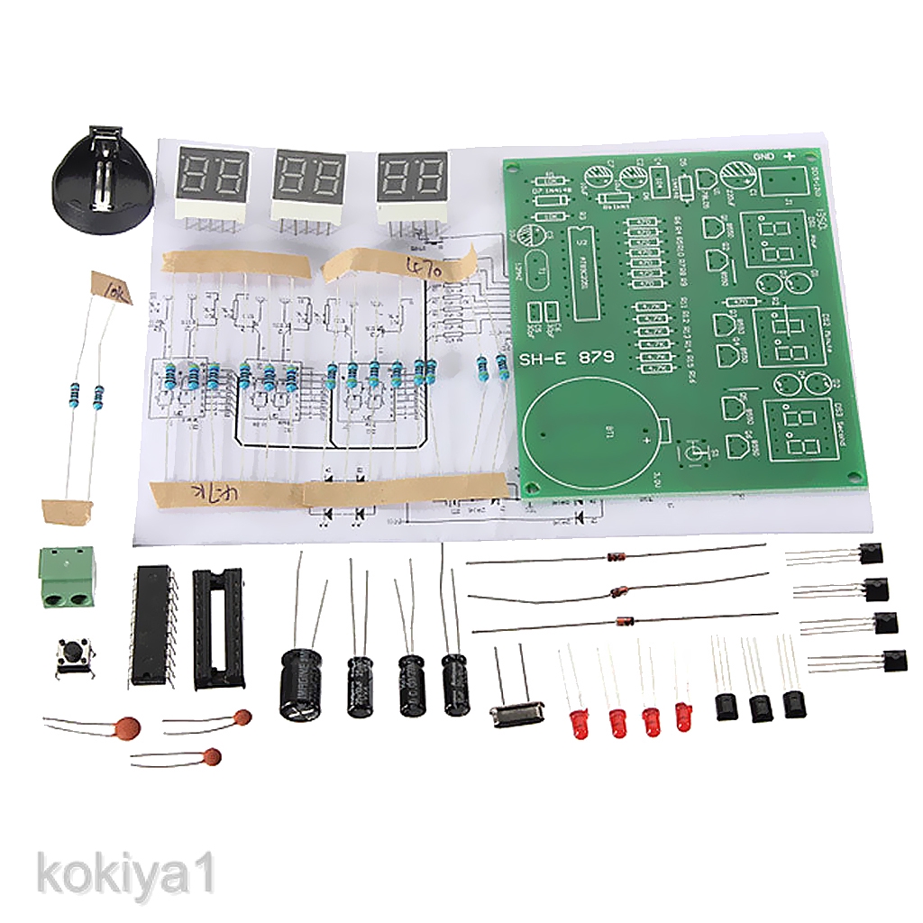 Bộ bảng mạch tự lắp ghép đồng hồ LED điện tử 6 kí tự thông minh