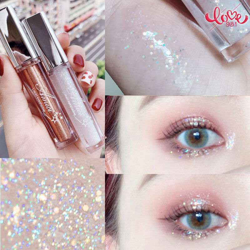 [Hàng mới về] Phấn trang điểm mắt dạng lỏng màu sắc ánh kim độ bóng cao không bị nhòe chống thấm nước và mồ hôi