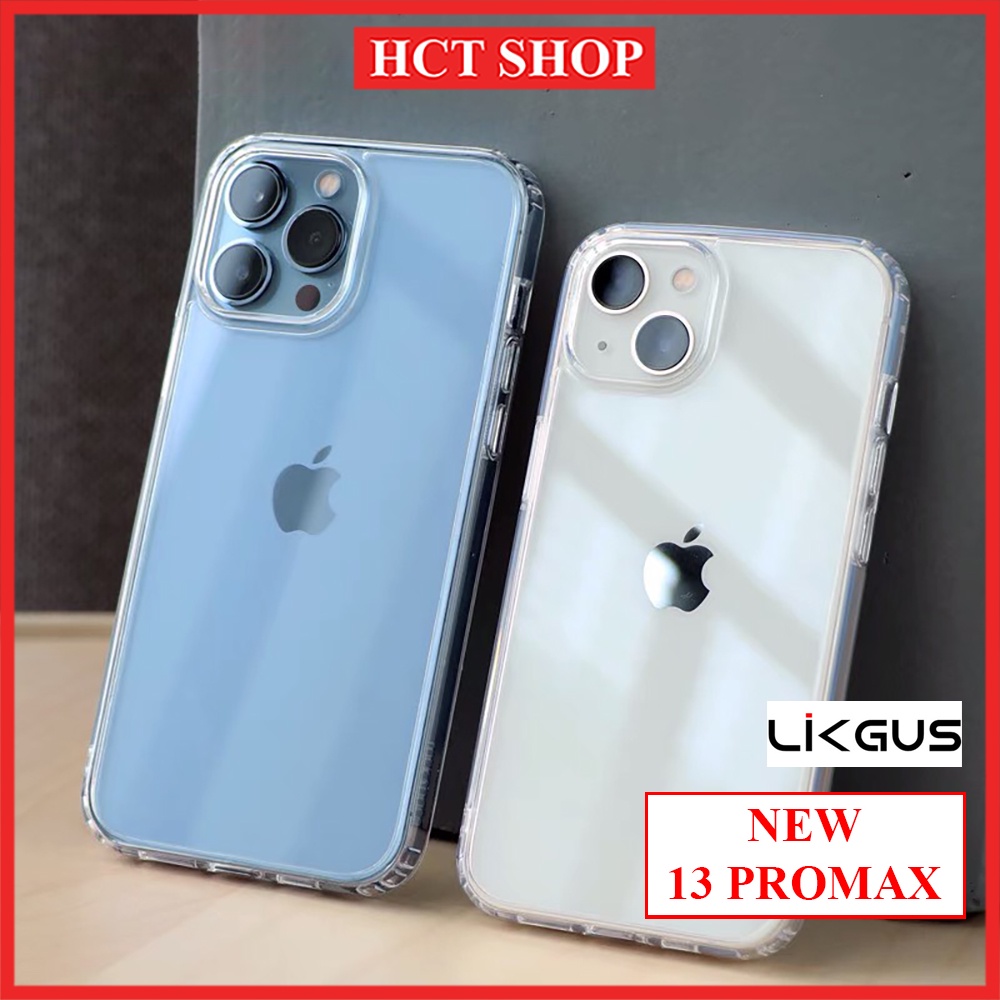 Ốp lưng Trong Suốt Lưng Kính Chính Hãng LIKGUS Cho iPhone Xsmax, 11Promax, 12Promax, 13Promax