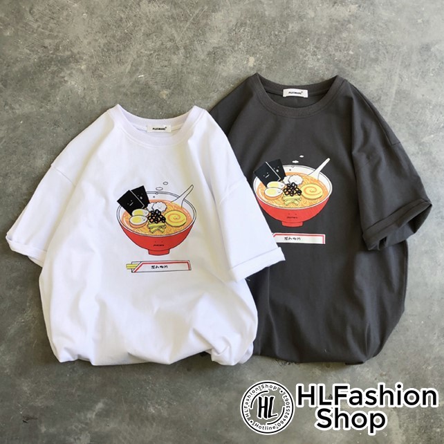 Áo thun tay lỡ form rộng Tô mì Ramen siêu kute, áo phông HLFashion