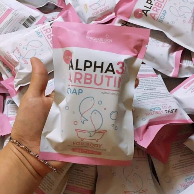 Xà phòng tắm kích trắng da ALPHA ARBUTIN 2in1 thái lan
