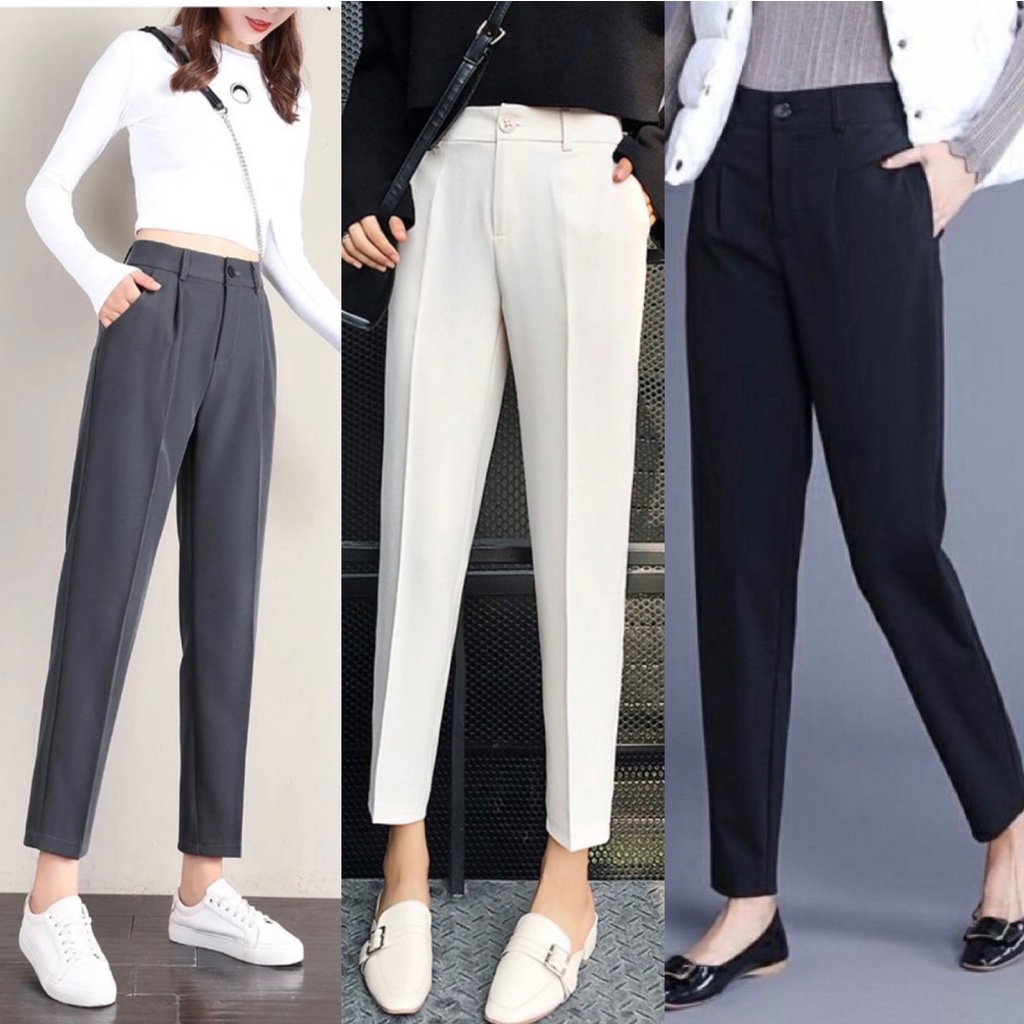 Quần Tây đi học lưng cao bigsize dáng baggy dài ống đứng  - Quần vải học sinh cấp 2,3 cạp cao chất tuyết mưa đẹp- M16