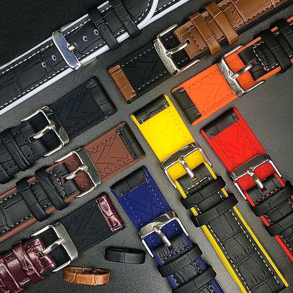 Dây Đeo Đồng Hồ Bằng Cao Su + Cao Su + Cao Su 20mm 22mm Chống Nước Hai Màu Phong Cách Mới Cho Nam Nữ