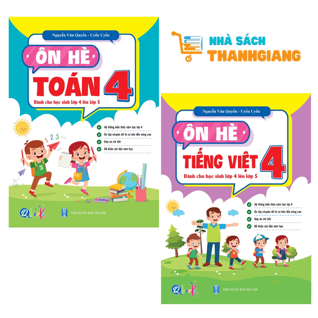 Sách - Combo Ôn Hè Toán và Tiếng Việt 4 - Dành cho học sinh lớp 4 lên 5 (2 cuốn)