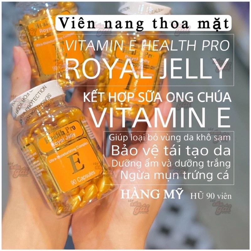 Viên nang dưỡng da sữa ong chúa vitamin E Health Pro Royal Jelly - EDS Hàng Mỹ