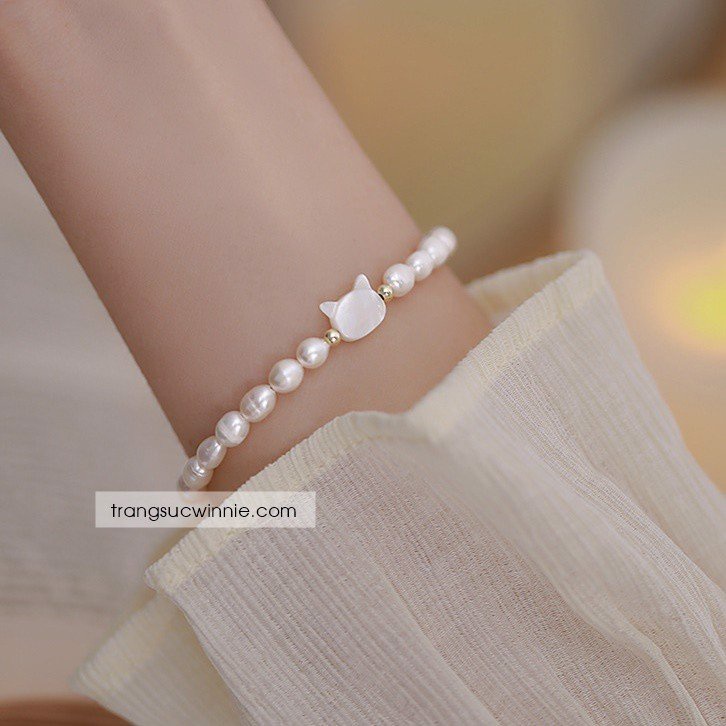 Lắc tay ngọctrai mèo trắng