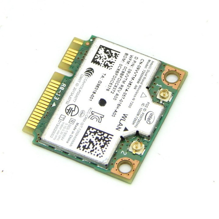 Mua ngay Card wifi tích hợp bluetooth cho laptop Intel Dual Band Wireless-AC 7260 867Mbps PK08 [Giảm giá 5%]